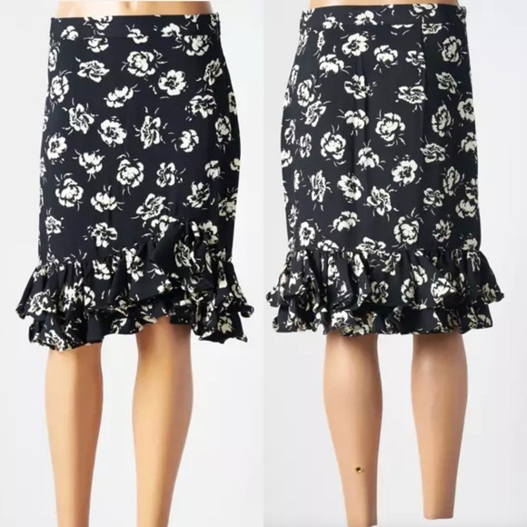 Polo Ralph Lauren Floral Black and Cream ruffle skirt size 4, Spring, Summer - Picture 1 of 16
